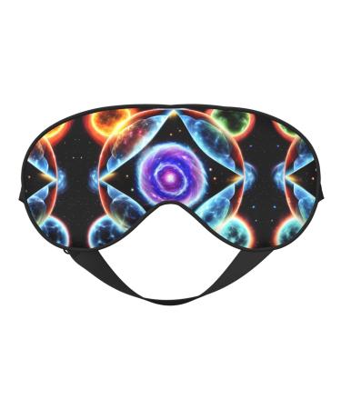 Sleep Masks Silky Cosmic Stars Eye Cover Soft Satin Blindfold Elastic for Women Man Travel Nap - Silent Night Stars