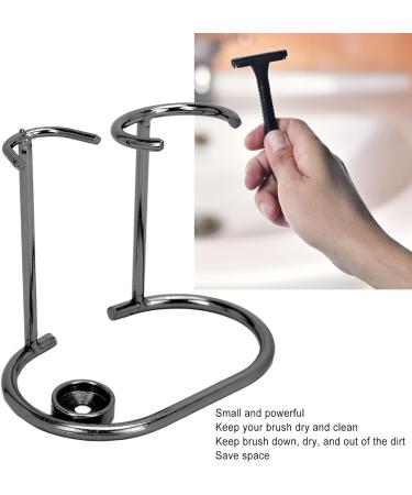 Durable Black Razor & Shaving Brush Stand - Modern Hygienic Design for Safe Bathroom Styling - Buy Online on GoSupps.com