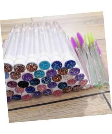 FOYTOKI 10pcs Hollow with Drill Mascara Tube and Brush Eye Gloss Dispenser Lip Gloss Tube Eyelash Woman 11x1.2cm Random Color - Buy Online on GoSupps.com