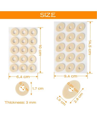 90 Piece Soft Latex Foam Corn Cushions - Self Adhesive Callus Pads for Foot and Heel Pain Relief - Skin Color, 2 Models - One Size - Buy Online on GoSupps.com
