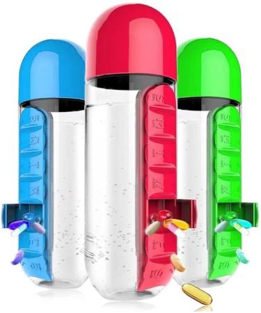 Buy Lucky Bamboo 2 in 1 Daily Medicine Box & Sports Water Bottle - 7 Days Pill Organizer (Yellow) for International Shipping - Buy Online on GoSupps.com