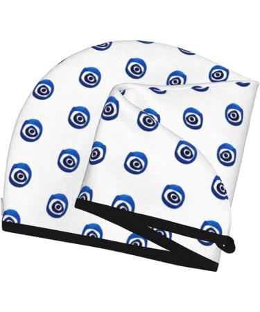 Evil Eyes Coral Velvet Dry Hair Cap | Unisex Wet Towel Wrap for Bathroom Pool Party & Beach | Premium International Shipping - Buy Online on GoSupps.com