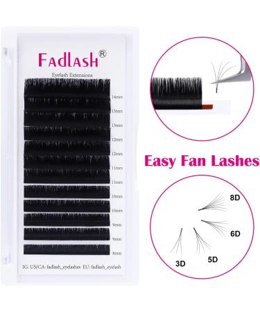 Fadlash Easy Fan Lashes DD Curl 0.05 8-14mm - Russian Lashes Self Fanning Eye Extensions - Buy Online on GoSupps.com