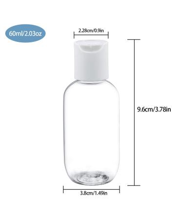 TrendBox 60ml Empty Plastic Refillable Bottles - Disc Top Flip Cap - 6 Pack | Ideal for Essentials Shipping Worldwide - Buy Online on GoSupps.com