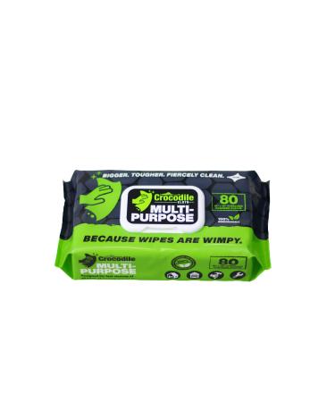 Crocodile Cloth Multi-Purpose Household Cleaning Wipes - The Stronger Easier Way To Clean Grease, Dirt, Dust, Grime, & Glue From Hands, Tables, and More - 80 Oversized, Heavy-Duty Biodegradable Wipes 80 Count (Pack of 1) - Buy Online on GoSupps.com