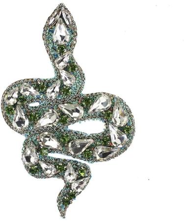 EMDOMO Handmade Rhinestone Snake Beaded Patches - Set of 2 Sew on Crystal Badges for Clothing Applique Craft - Buy Online on GoSupps.com