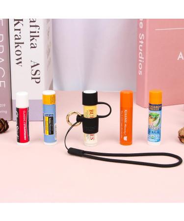 Desing Wish Silicone Lip Balm Holder with Cap Cover Chapstick Holder Keychain Sleeve Portable Lip Balm Key Chain with Key Ring and Wrist Strap Lanyard - Black - Buy Online on GoSupps.com
