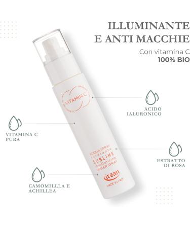 irsan Brightening Face Refreshing Moisturizing Spray with pure VITAMIN C Hyaluronic Acid Rose Chamomile and Yarrow 100 ml - Buy Online on GoSupps.com