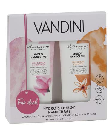 Vandini hand cream gift set for women - beauty set for normal to dry skin with hydro hand cream & energy hand cream - wellness set care set for women body care set 1 piece