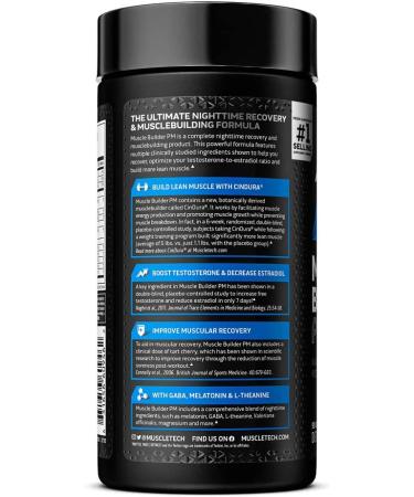 Muscletech Muscle Builder PM - Nighttime Recovery Formula (90 Capsules) | Muscle Gain & Repair - Buy Online on GoSupps.com