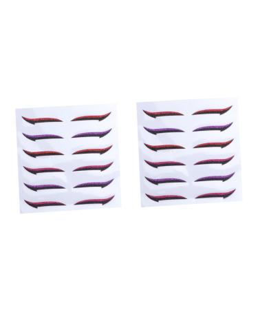 Healeved 12 Pairs Glitter Eyeliner Instant Eyeliner Stickers Sticky Eyelid Sticker Eyelid Strips Instant