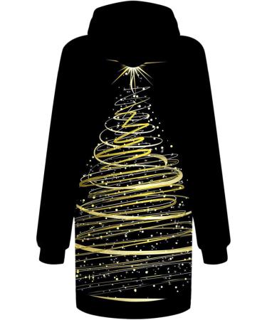 Yihaojia Christmas Sweatshirt for Women Mini Hoodies Dress Cute Snowman Print Loose Xmas Christmas Dress with Pocket Thin Black#217 Medium - Buy Online on GoSupps.com