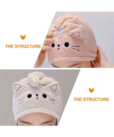 DOITOOL Hair Drying Turban 3Pcs - Cute Cat Hair Wrap Set for Kids & Women - Buy Online on GoSupps.com