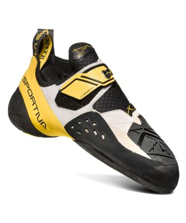 La Sportiva Mens Solution Rock Climbing Shoe 9 White/Yellow