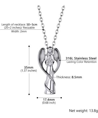 Personalized Prosteel Urn Chain Necklace - Memorial Ash Pendant with Cross/Maria/Life Tree - 18k Gilded Stainless Steel - 55cm/50cm Chain - Buy Online on GoSupps.com