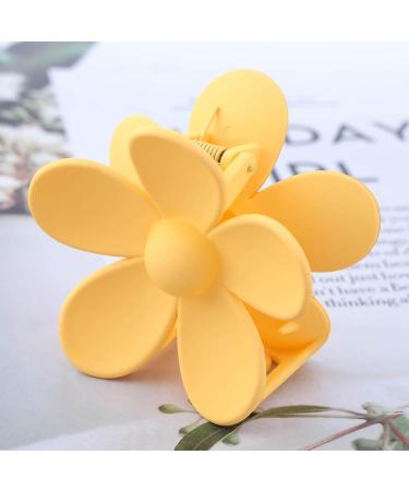 Inateannal Flower Hair Claw Clips Large Flower Hair Clips Big Floral Hair Claw Clips Candy Acrylic Huge Claw Clip Matte Flower Hair Accessories Yellow Cute Barrette Hair Headclip for Women and Girls - Buy Online on GoSupps.com