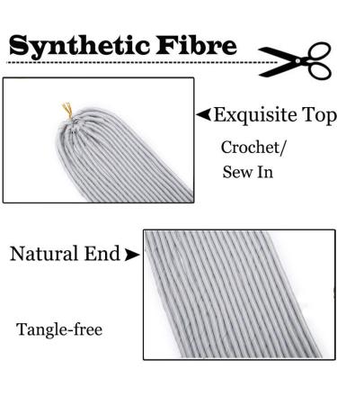 20 Strands Afro Braids - Soft Synthetic Hair Extensions for Braiding - 50cm 100g - Gray Color - Buy Online on GoSupps.com