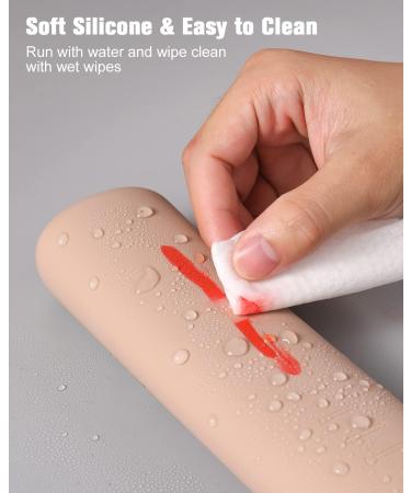 FERYES Makeup Brush Holder - Portable Magnetic Closure Silicone Organizer for Travel - Khaki - Buy Online on GoSupps.com