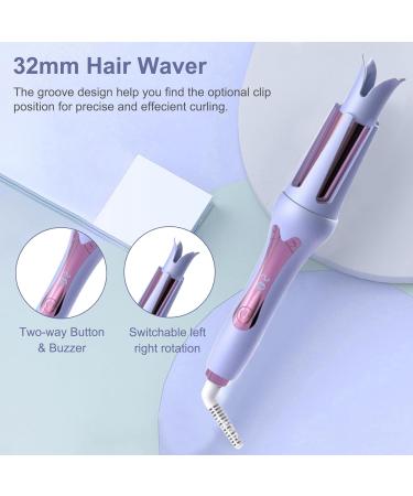 Yuehuam Auto Curling Iron Automatic Hair Curler Rollers 1 1/4 inch/ 32mm Large Waves 7 Temperatures control LED Display Curling Iron Auto Shut- Off Fast Heating Curling Wand for Hair Styling Blue - Buy Online on GoSupps.com