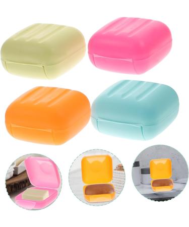 Healeved 4pcs Box Bathroom Soap Dish Soap Savers Case Container Soap Dish Holder Soap Dish with Lid and Drainage Soap Dish Case Draining Soap Saver Soapdish Handmade Soap Travel Soap Box 7.00X7.00X4.00CM As Shown - Buy Online on GoSupps.com