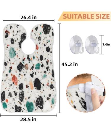 White Marble Beard Bib Apron | Ultimate Beard Hair Catcher for Men | Perfect Fathers Day & Anniversary Gift | Includes 2 Suction Cups - Buy Online on GoSupps.com