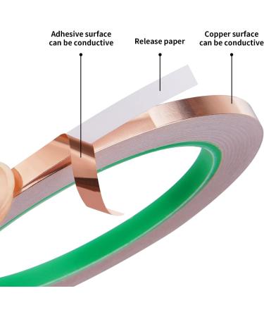 tifanso 2PCS Copper Tape with Dual Side Conductive Adhesive  Copper Foil Tape  Copper Foil Tape for Stained Glass  EMI Shielding  Electrical Repairs (1/4inch) - Buy Online on GoSupps.com