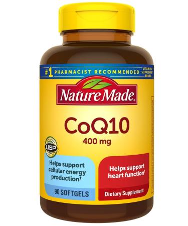 Nature Mades CoQ10 400 mg 90 Softgels Bundle | Maximum Strength Coenzyme Q10 | Supports Heart Health & Energy Production | No Added Color No Starch or Gluten