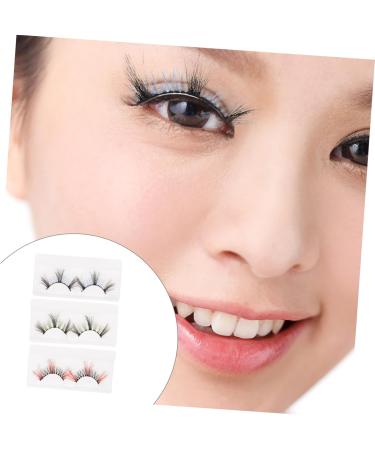 minkissy 3 Pairs false lashes false eyelashes false eyelash for women fake lashes colored fake eyelashes fake eyelash for women makeup fake eyelashes natural set Imitation - Buy Online on GoSupps.com