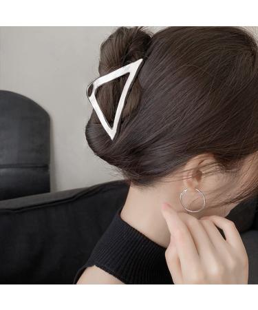 3 Pack 4in Hair Claw Clips for Thick, Thin & Long Hair - Stylish Hair Accessories for Women - Triangles Design in 3 Colors - Buy Online on GoSupps.com