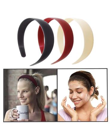 Shop 3-Pack Satin Hard Headbands | Slipproof Hair Bands for Women | Perfect Gift for Wife or Girlfriend - 2.5 cm Wide - Buy Online on GoSupps.com