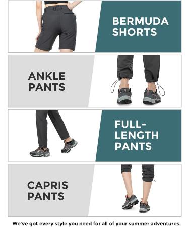 Wespornow Women's Convertible Hiking Pants | Quick Dry Cargo Pants for Camping, Travel, Outdoor Activities | Dark Grey, X-Large - Buy Online on GoSupps.com