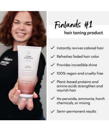 Four Reasons Color Mask Mahogany - Toning Treatment & Color Depositing Conditioner - 27 Shades - Semi Permanent Hair Dye - Vegan & Cruelty-Free - 6.76 fl oz - Buy Online on GoSupps.com