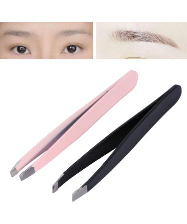 2 Piece Set Tweezers for Hair Women Flat End Tweezers for Hair Women Stainless Steel Eyebrow Tweezers Hair Removal Clips Makeup Tool - Buy Online on GoSupps.com