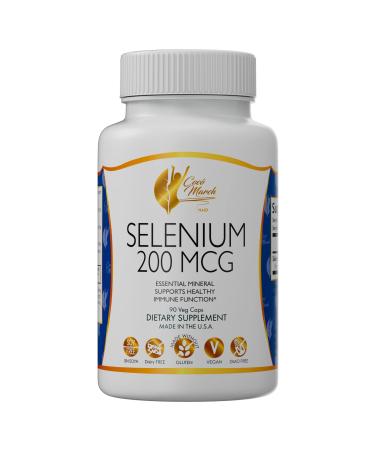 Coco March Selenium - Supports Thyroid Function & Conversion of T4 -T3-200 mcg- 3 Month Supply Gluten Free Soy Free Dairy Free GMO Free Vegan - 90 Capsules