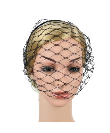 Minkissy Black Fascinator Veil - Gothic Bird Cage Headdress for Bride Wedding & Masquerade Ball - Buy Online on GoSupps.com