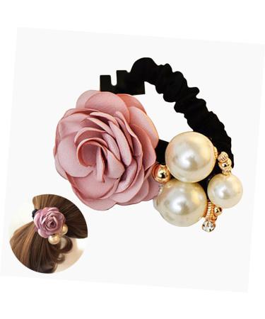 FOMIYES Flower Hair Rope Ponytail Hair Bands Pearl Hairpin