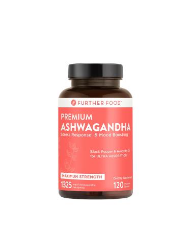 Further Food Premium Ashwagandha Maximum Strength 1325 mg 120 Vegetarian Capsules