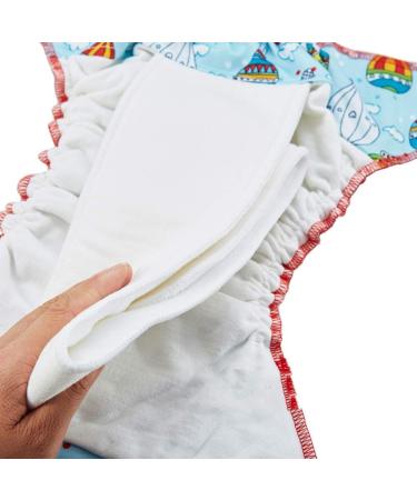 Hahago Baby Cloth Diapers - Washable Reusable All-in-One Pocket Diaper (4PCs Orange Fox Pattern) for Babies & Toddlers - Eco-Friendly & Comfortable - Buy Online on GoSupps.com