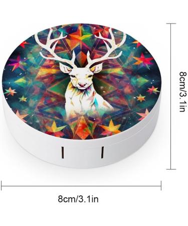 Colorful Triangles & Reindeer Contact Lens Case - Portable Travel Storage Box for Contacts - Buy Online on GoSupps.com