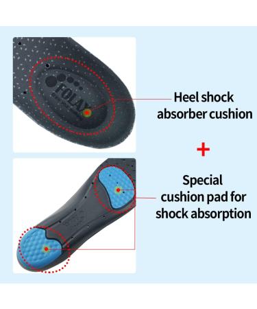 FOLAX Soft Gel Cushion Insoles - Large Size for Walk & Hiking - Shock-Absorbing Arch-Support Orthotics with Air Memory Foam - Buy Online on GoSupps.com