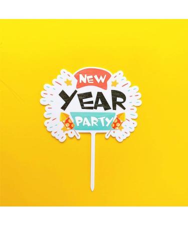 Personalised Cake Toppers Cake Decorations 1pcs Colorful Happy New Year Cake Toppers Creative Cupcake Topper Dessert Decorations Supplies for New Year (Color : E) (Color : B) (Color : G) - Buy Online on GoSupps.com
