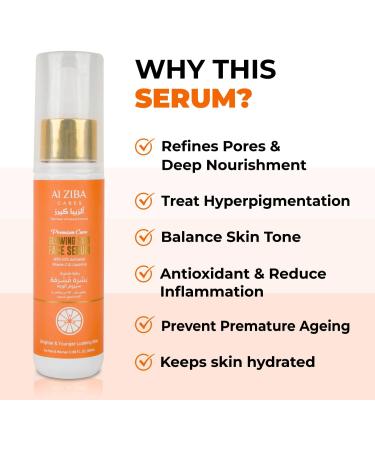 ALZIBA CARES 20% Activated Vitamin C Face Serum with 2% Hyaluronic Acid Vit E & Liquorice for Glowing & Younger Looking Skin | Skin Hydration & Anti-Aging Formula for Men & Women | 50ml - Buy Online on GoSupps.com
