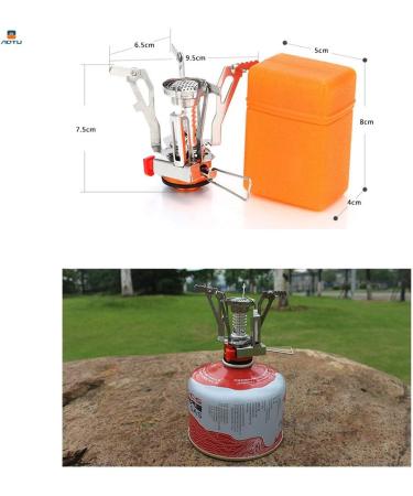 AOTU Portable Camping Stove with Piezo Ignition | Stable Support, Wind-Resistance | Outdoor Cooking Gear for Camping, Hiking - Buy Online on GoSupps.com