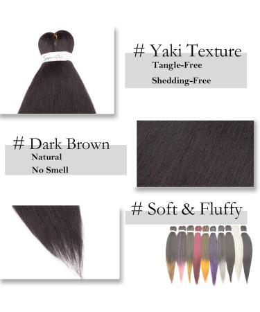 65cm Dark Brown Braids Extensions - Afro Crochet Twist Hair Anti-Stretched Synthetic Fibers 90g Bundle - Buy Online on GoSupps.com