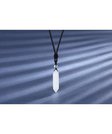 YATOJUZI Clear Quartz Healing Crystal Necklace - Adjustable Hexagonal Point Pendant for Reiki Energy - Natural Gemstone Jewelry for Women and Men - Buy Online on GoSupps.com