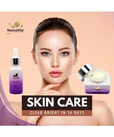 Facial Serum 4 in 1 (30ml) Arbutin Hyaluronic Acid Vitamin C Ceramide. Vegan and Halal Friendly by NooraVita. - Buy Online on GoSupps.com