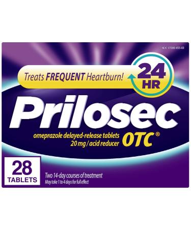 Prilosec OTC Omeprazole Delayed Release Acid Reducer Treats Frequent Heartburn for 24 Hour Relief* 1 Doctor Recommended Brand** 28 Tablets