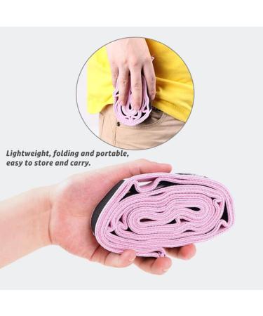 Elastic Yoga Belt - 9 Loop Stretch Band for Yoga Pilates & Strength Training - Fitness Flexibility Tool - Pink - Buy Online on GoSupps.com