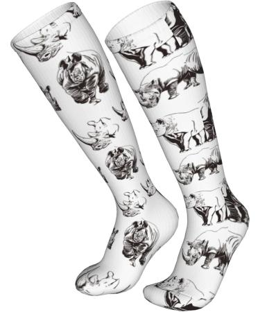 Rhino Compression Socks for Men & Women 15-20 mmHg Support for Athletic Running & Cycling | Boost Circulation - Buy Online on GoSupps.com