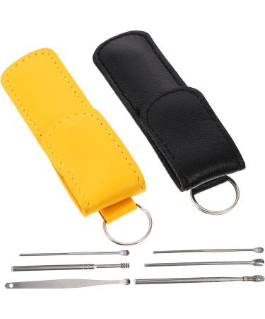 Healeved 20 Sets Stainless Steel Ear Cleaning Tool with LED Light - Earwax Picker and Cleaner Set for Ear Hygiene - Black/Yellow - 10x3x1cm - Pack of 20 - Buy Online on GoSupps.com